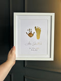 A4 Personalised Baby Hand & Footprint Foil Print